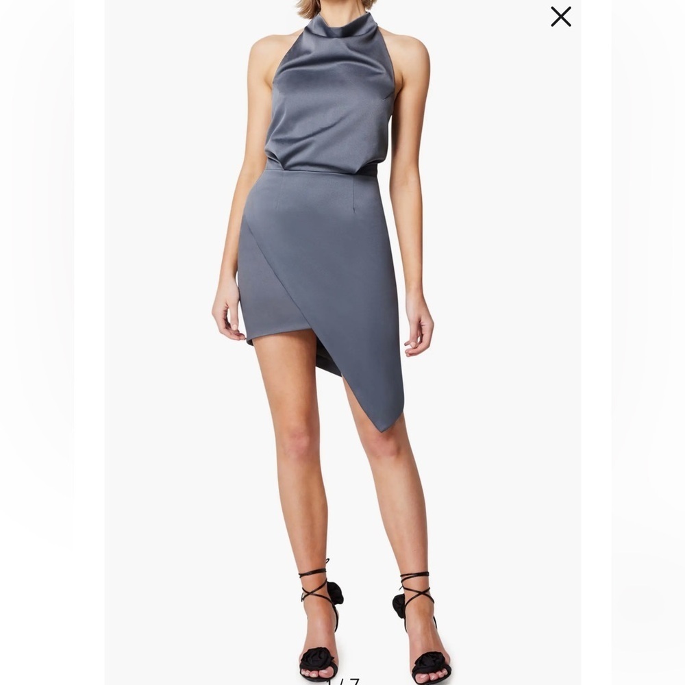 Camo Asymmetric Satin Cocktail Dress nwot size small